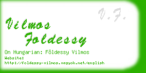vilmos foldessy business card